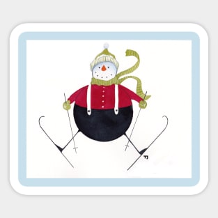 Roly Poly Snowman Sticker